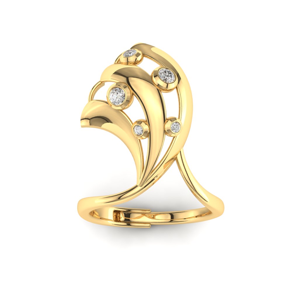 Golden Wave Shell Ring