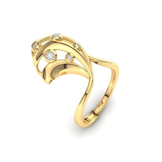 Golden Wave Shell Ring