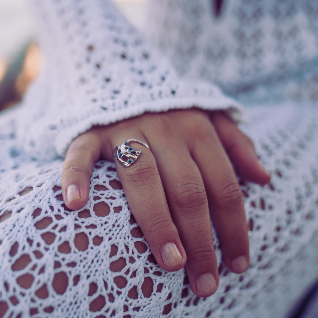 Silver Wave Shell Ring